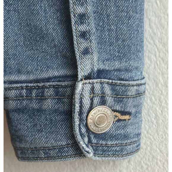 Vtg Sears Womens Roebucks Co Distressed Blue Jean Denim Trucker Jacket Western M - Picture 10 of 15